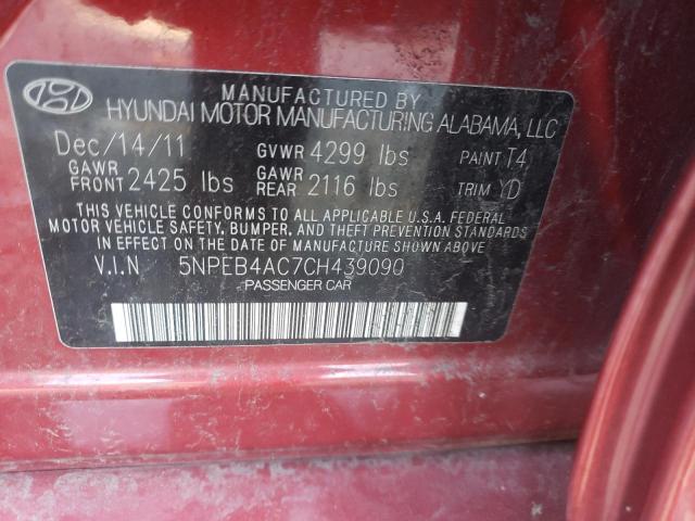 Photo 10 from auction – 2012 HYUNDAI SONATA GLS with VIN 5NPEB4AC7CH439090