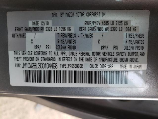 Photo 10 from auction – 2012 MAZDA 5 with VIN JM1CW2BL3C0104498