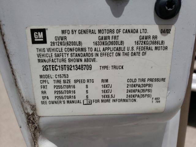 Photo 10 from auction – 2002 GMC NEW SIERRA with VIN 2GTEC19T921348709