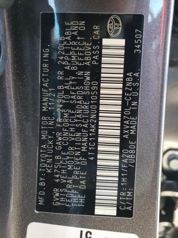 Photo 10 from auction – 2022 TOYOTA CAMRY LE with VIN 4T1C11AK2NU010590
