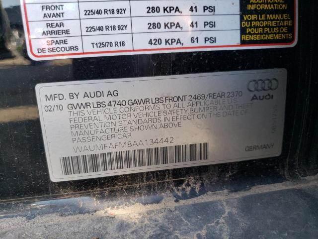 Photo 10 from auction – 2010 AUDI A3 PREMIUM with VIN WAUMFAFM8AA134442