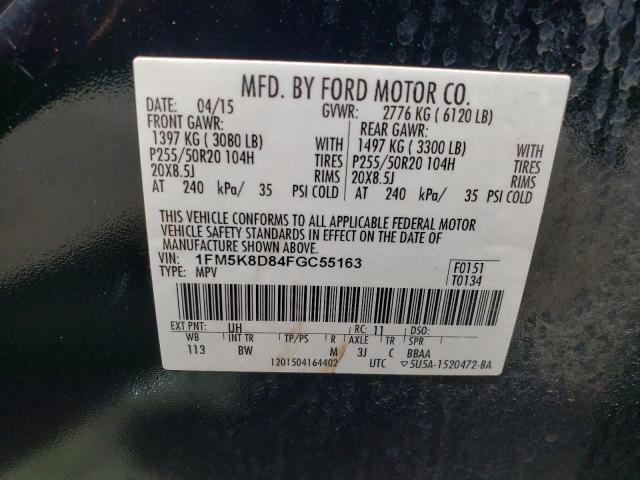 Photo 10 from auction – 2015 FORD EXPLORER X with VIN 1FM5K8D84FGC55163