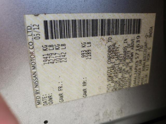 Photo 10 from auction – 2012 NISSAN ALTIMA BAS with VIN 1N4AL2APXCN571639