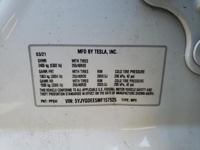 Zdjęcie 10 z aukcji – 2021 TESLA MODEL Y z VIN 5YJYGDEE5MF157525
