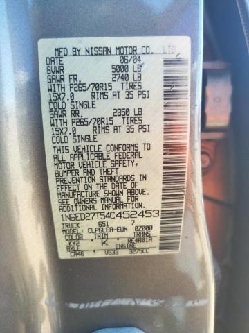 Photo 10 from auction – 2004 NISSAN FRONTIER C with VIN 1N6ED27T54C452453