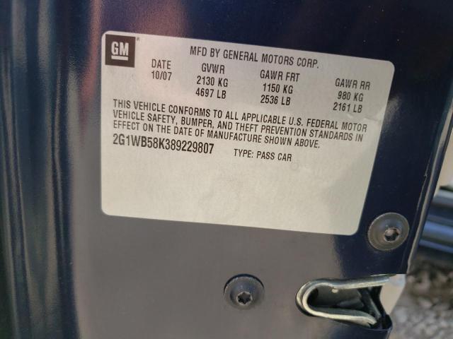 Photo 10 from auction – 2008 CHEVROLET IMPALA LS with VIN 2G1WB58K389229807