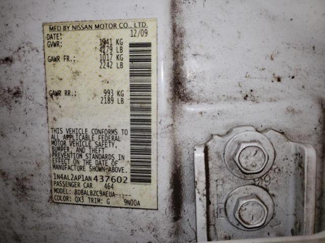 Фото 10 с аукциона – 2010 NISSAN ALTIMA BAS с VIN 1N4AL2AP1AN437602
