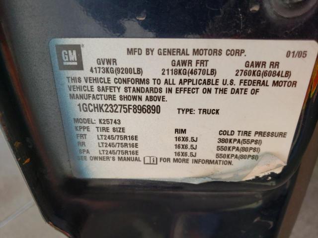 Photo 10 from auction – 2005 CHEVROLET SILVERADO with VIN 1GCHK23275F896890