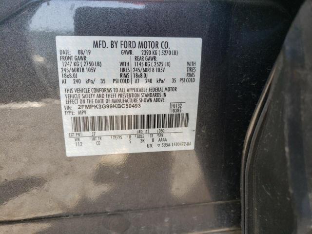 Foto 10 de la subasta – 2019 FORD EDGE SE con VIN 2FMPK3G99KBC50493