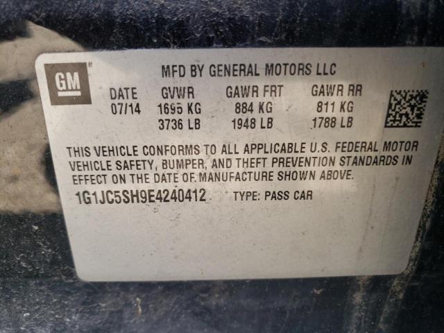 Photo 10 from auction – 2014 CHEVROLET SONIC LT with VIN 1G1JC5SH9E4240412