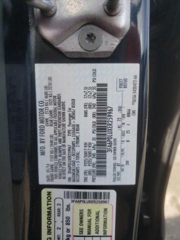 Photo 10 from auction – 2014 FORD FUSION SE with VIN 3FA6P0LUXER259967