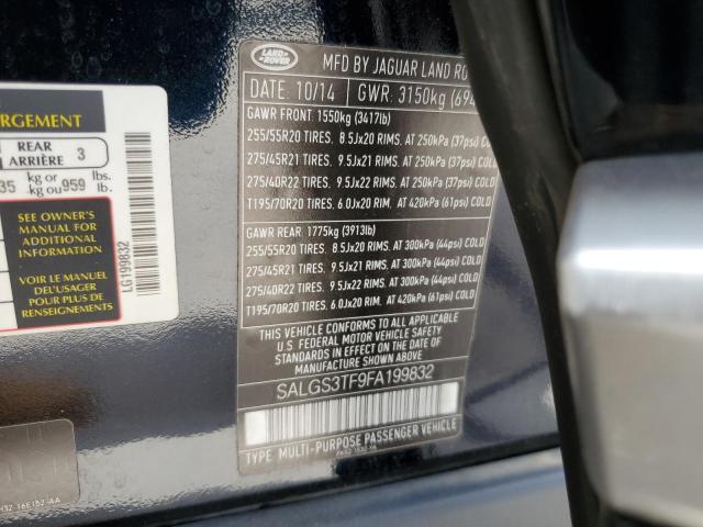Photo 10 from auction – 2015 LAND ROVER RANGE ROVE with VIN SALGS3TF9FA199832