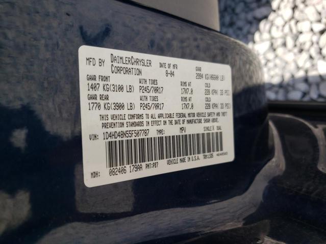 Photo 10 from auction – 2005 DODGE DURANGO SL with VIN 1D4HD48N55F507787