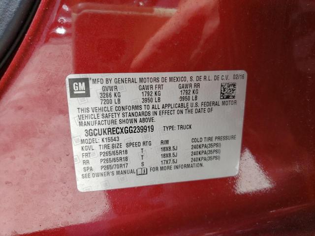 Photo 10 from auction – 2016 CHEVROLET SILVERADO with VIN 3GCUKRECXGG239919
