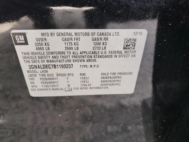 Photo 10 from auction – 2011 CHEVROLET EQUINOX LT with VIN 2GNALDEC7B1190237