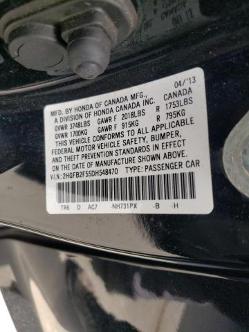 Photo 10 from auction – 2013 HONDA CIVIC LX with VIN 2HGFB2F55DH548470