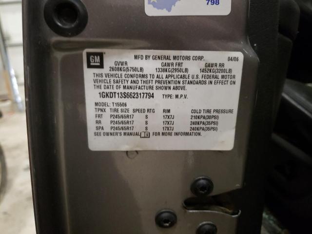 Photo 10 from auction – 2006 GMC ENVOY with VIN 1GKDT13S662317794