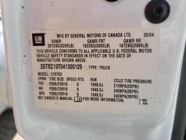 Photo 10 from auction – 2004 GMC NEW SIERRA with VIN 2GTEC19T041300129