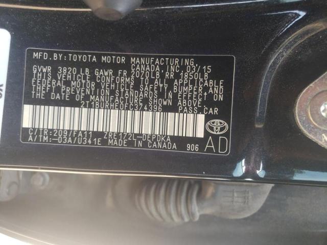 Photo 10 from auction – 2015 TOYOTA COROLLA L/ with VIN 2T1BURHE0FC374396