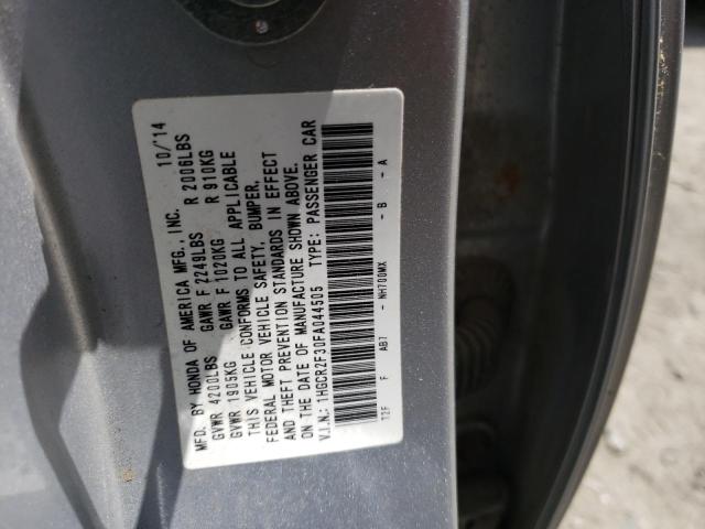 Photo 10 from auction – 2015 HONDA ACCORD LX with VIN 1HGCR2F30FA044505