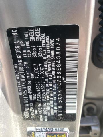Photo 10 from auction – 2014 KIA SORENTO LX with VIN 5XYKTCA66EG438074