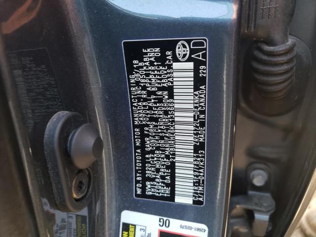 Photo 10 from auction – 2019 TOYOTA COROLLA L with VIN 2T1BURHE6KC135669