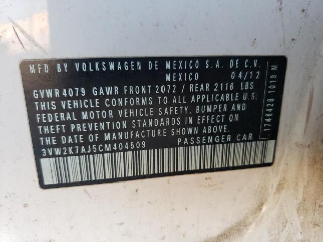 Photo 10 from auction – 2012 VOLKSWAGEN JETTA BASE with VIN 3VW2K7AJ5CM404509