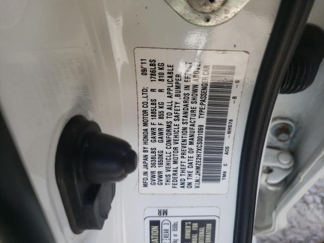 Photo 10 from auction – 2012 HONDA INSIGHT EX with VIN JHMZE2H7XCS001069