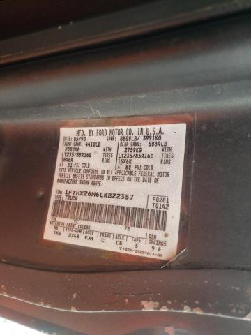 Photo 10 from auction – 1990 FORD F250 with VIN 1FTHX26M6LKB22357