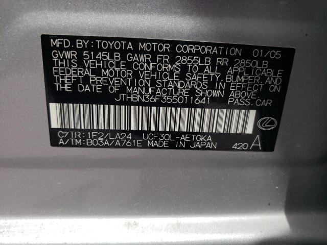 Photo 10 from auction – 2005 LEXUS LS 430 with VIN JTHBN36F355011641