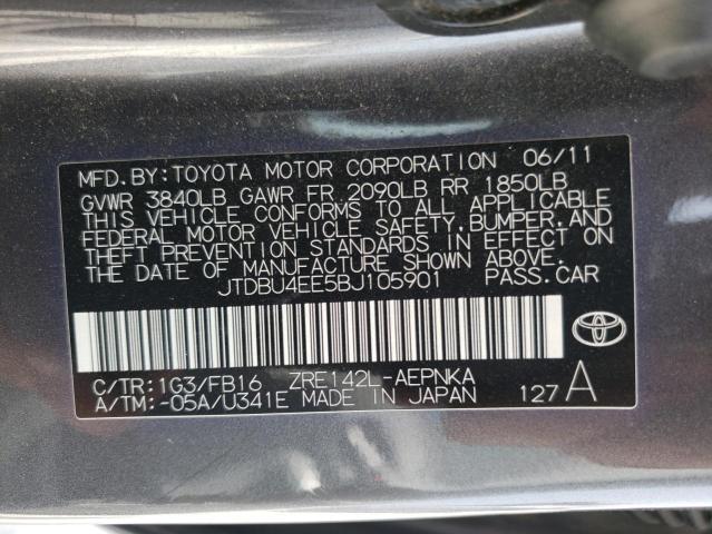 Photo 10 from auction – 2011 TOYOTA COROLLA BA with VIN JTDBU4EE5BJ105901