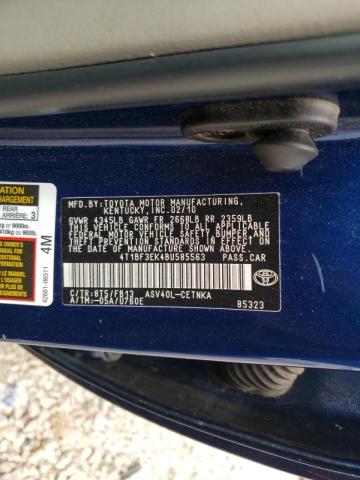 Photo 10 from auction – 2011 TOYOTA CAMRY BASE with VIN 4T1BF3EK4BU585563