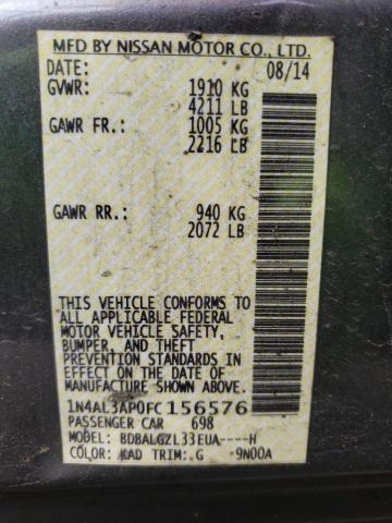 Photo 10 from auction – 2015 NISSAN ALTIMA 2.5 with VIN 1N4AL3AP0FC156576
