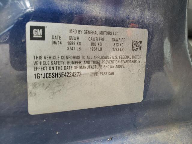 Photo 10 from auction – 2014 CHEVROLET SONIC LT with VIN 1G1JC5SH5E4224272
