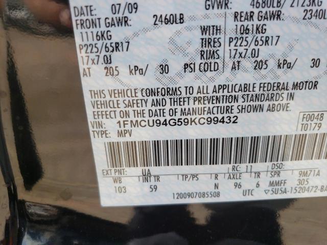 Photo 10 from auction – 2009 FORD ESCAPE LIM with VIN 1FMCU94G59KC99432