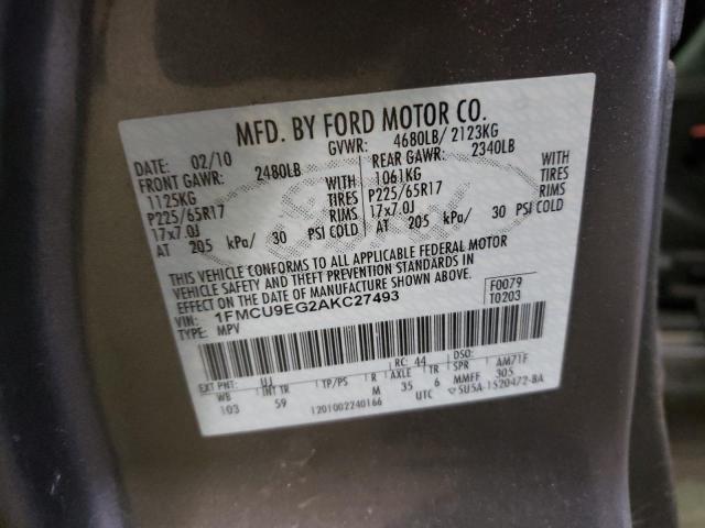 Photo 10 from auction – 2010 FORD ESCAPE LIM with VIN 1FMCU9EG2AKC27493