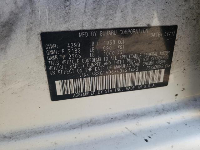 Photo 10 from auction – 2017 SUBARU IMPREZA PR with VIN 4S3GTAD67H3731433