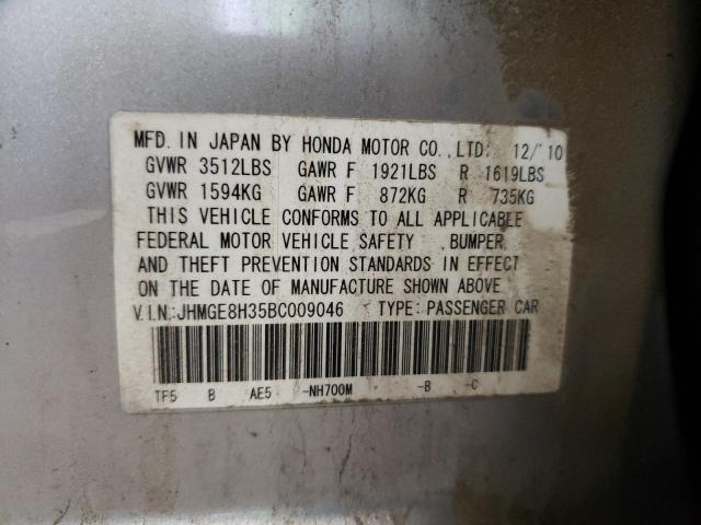 Photo 10 from auction – 2011 HONDA FIT with VIN JHMGE8H35BC009046