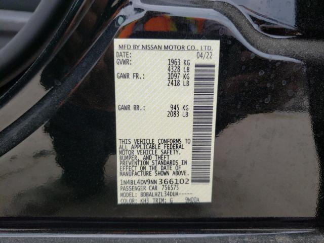 Photo 10 from auction – 2022 NISSAN ALTIMA SV with VIN 1N4BL4DV9NN366102