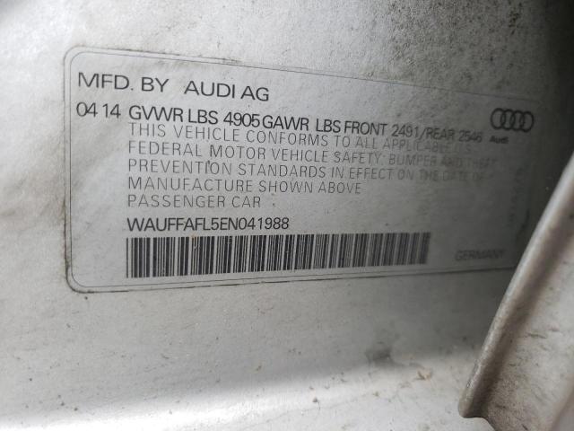 Photo 10 from auction – 2014 AUDI A4 PREMIUM with VIN WAUFFAFL5EN041988