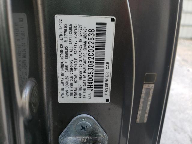 Photo 10 from auction – 2002 ACURA RSX TYPE-S with VIN JH4DC53082C022538