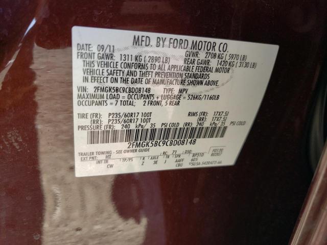 Photo 10 from auction – 2012 FORD FLEX SE with VIN 2FMGK5BC9CBD08148