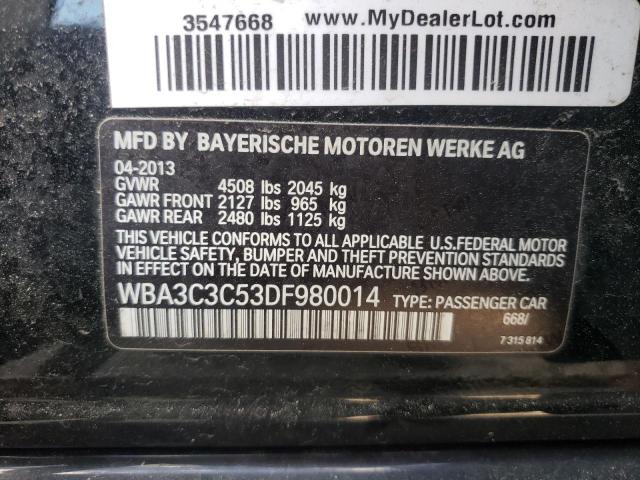 Photo 10 from auction – 2013 BMW 320 I XDRI with VIN WBA3C3C53DF980014