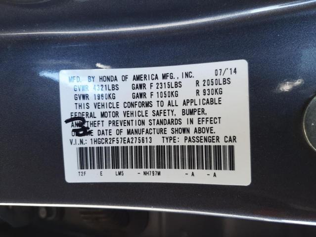 Photo 10 from auction – 2014 HONDA ACCORD SPO with VIN 1HGCR2F57EA275613