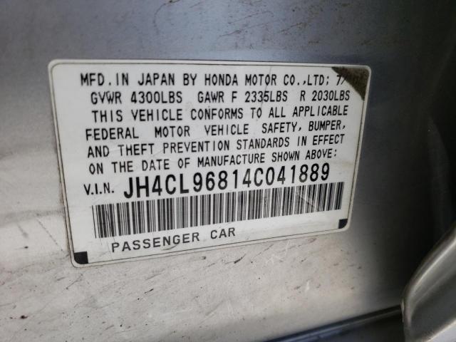 Photo 10 from auction – 2004 ACURA TSX with VIN JH4CL96814C041889
