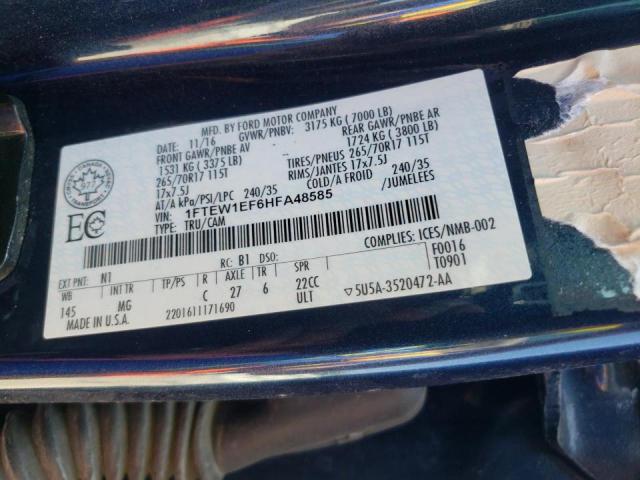 Photo 10 from auction – 2017 FORD F150 SUPER with VIN 1FTEW1EF6HFA48585