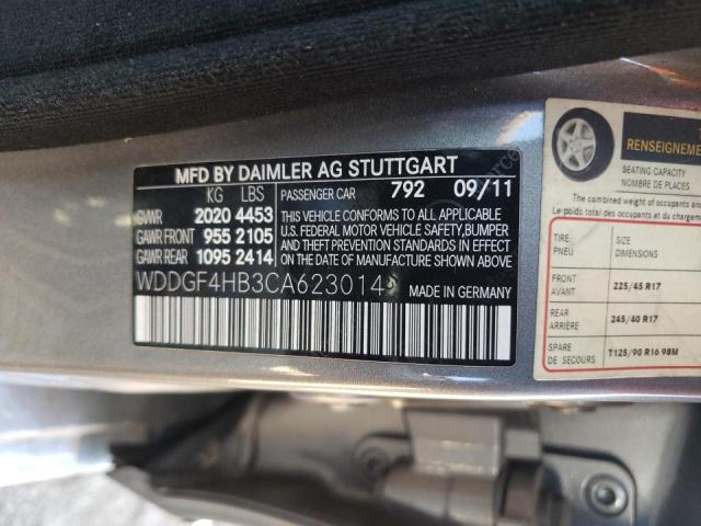 Photo 10 from auction – 2012 MERCEDES-BENZ C 250 with VIN WDDGF4HB3CA623014