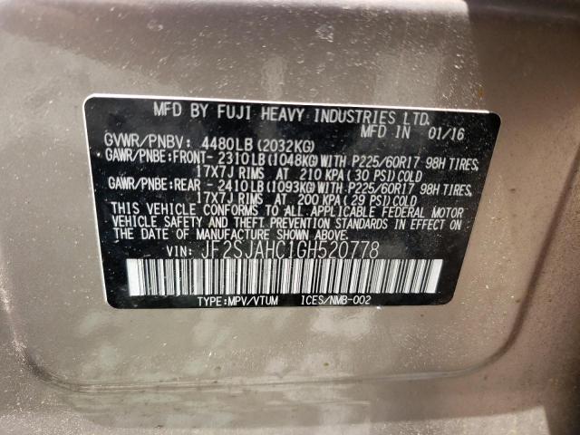 Photo 10 from auction – 2016 SUBARU FORESTER 2 with VIN JF2SJAHC1GH520778