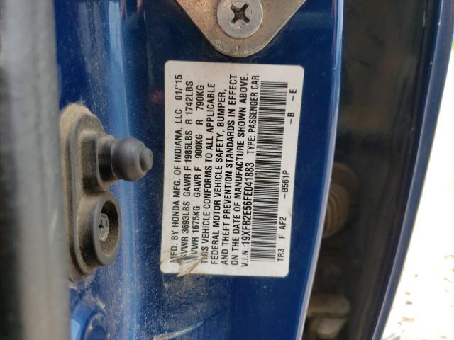 Photo 10 from auction – 2015 HONDA CIVIC LX with VIN 19XFB2E56FE041883