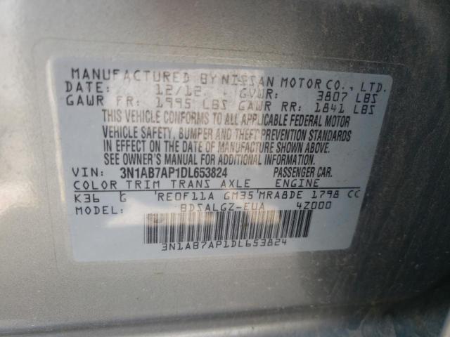 Photo 10 from auction – 2013 NISSAN SENTRA S with VIN 3N1AB7AP1DL653824